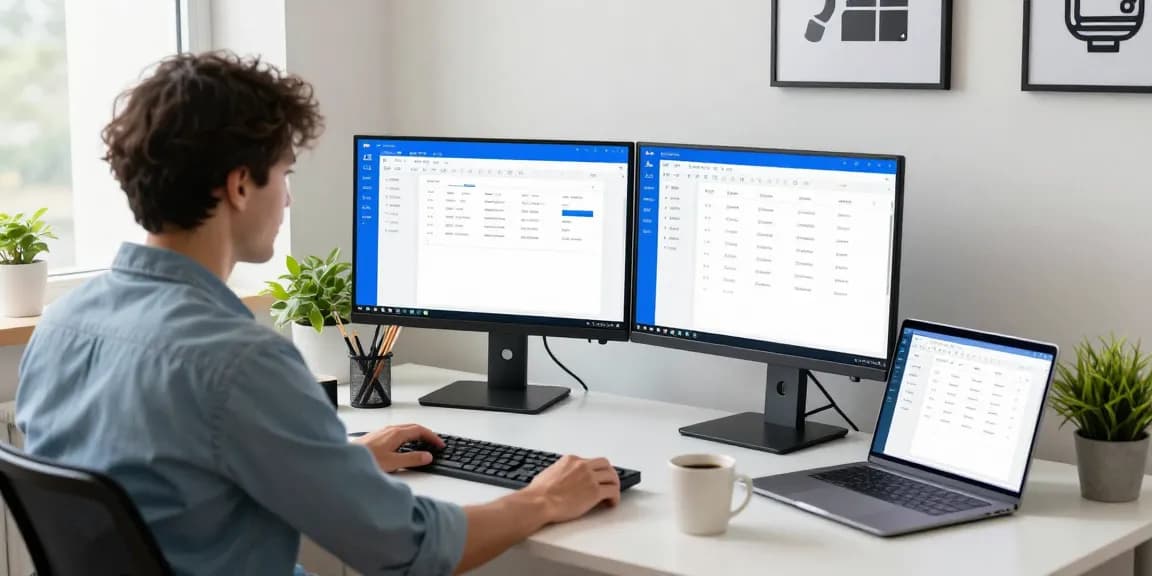 Focused developer using the WPS Official Website tools in a modern office setup.