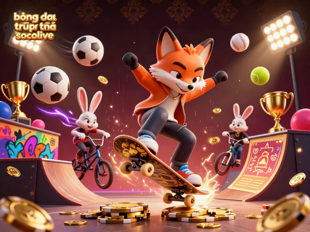 Experience the thrill of bóng đá trực tuyến socolive with vibrant 3D characters and dynamic sports elements.