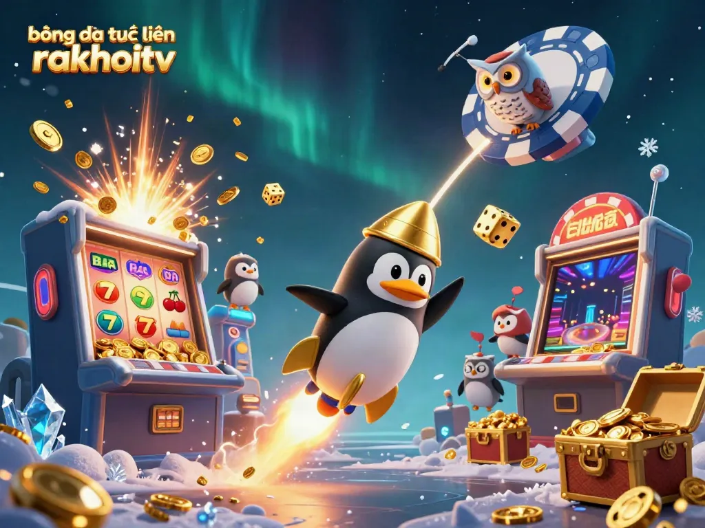 Experience bóng đá trực tuyến rakhoitv with a dynamic scene of winning elements and a vibrant casino atmosphere.