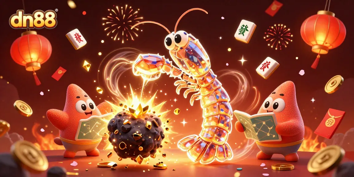 Engage with dn88's vibrant gaming universe through a dynamic casino illustration featuring exciting elements.
